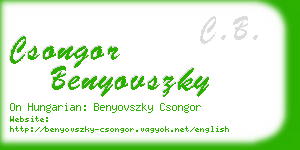 csongor benyovszky business card